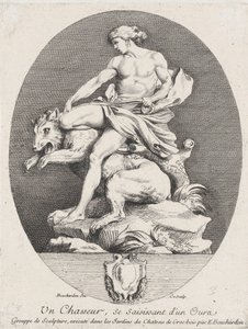 Lovec chytá medvěda, 1737 od Anne Claude Philippe de