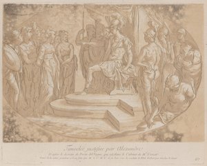Alexandr Veliký osvobozující Timoclea, frous bea..., ca. 1729-40 od Anne Claude Philippe de