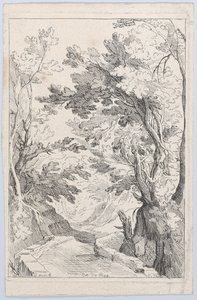 Cesta s parapetem v lese, 18. století. od Anne Claude Philippe de Caylus