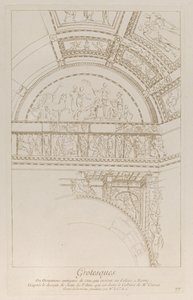Grotesky: detail štukových reliéfů zdobících Koloseum v Římě, ca. 1729.