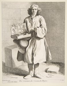 Prodavač nožů, nůžek a hřebenů, 1742.