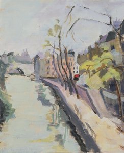Quai des Grands Augustins, Paříž, 1961 (olej na papíře)