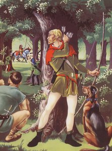 Robin Hood v Sherwoodském lese (barevná litografie) od Anne & Johnstone Janet (1928 79) Johnstone