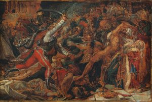 Skica k filmu "Vzpoura v Káhiře", asi 1809 (olej na papíře, pasparta na papíře a plátně)