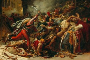 Náčrt ke vzpouře v Káhiře, asi 1810.