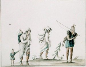Indická rodina, kolem roku 1807 (akvarel na papíře)