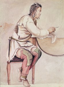 Portrét Indiána (Red Jacket) (akvarel na papíře) od Anne Marguerite Hyde de Neuville