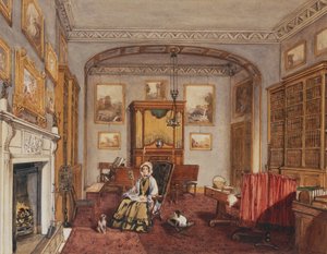 Budoár v parku Northwick, kolem roku 1830 (tužka a akvarel) od Anne Rushout