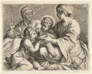 Madona s dítětem se svatými Alžbětou a Janem Křtitelem od Annibale Carracci