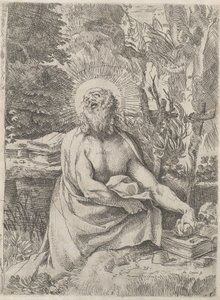 Svatý Jeroným v divočině, ca. 1591. od Annibale Carracci