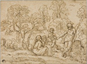 Kázání svatého Jana Křtitele od Annibale Carracci