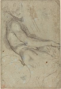 Satyr drží kruh od Annibale Carracci