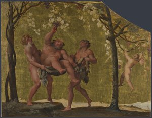 Silenus sbírající hrozny, c. 1598 od Annibale Carracci