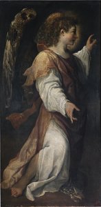 Anděl zvěstování, detail (olej na plátně, kolem roku 1587) od Annibale Carracci