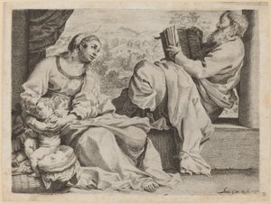 Svatá rodina se svatým Janem Křtitelem od Annibale Carracci