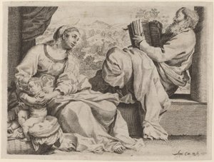 Svatá rodina se svatým Janem Křtitelem od Annibale Carracci