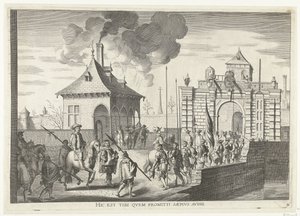 Aankomst bij de Brugse portt van Gent; intocht van Ferdinand te Gent v roce 1635 (č. 4) Zde je ten, který často slyšíte slibovaný (název na objektu) Brána Brugens, kde Ser. Kardinál vstoupil do města od Anonymous
