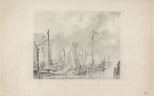 Příchod uprchlíků před povodní do Amsterdamu, 1825 od Anonymous
