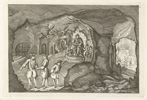 Příjezd Daniela Raapa do pekla, 1754 od Anonymous
