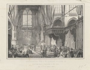 Přísaha H. M. krále Viléma III. v Nieuwe Kerk v Amsterdamu 12. května 1849 (název na předmětu) od Anonymous