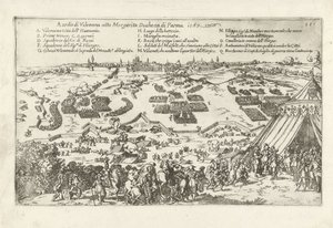 Beleg van Valenciennes, 1567 Obléhání Valenceny pod vedením Margarity vévodkyně z Parmy. 1567 (název na objektu) od Anonymous