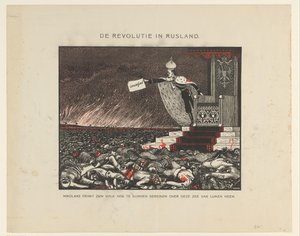 Krvavé potlačení ze strany cara Nicholase II revoluce z roku 1905 Revoluce v Rusku (název na předmětu) od Anonymous