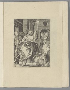 Kristus vyhání směnárníky z chrámu The Little Passion (název série) Passio Christi Ab Alberto Durer Nurenburgensi Effigiata (název série) od Anonymous