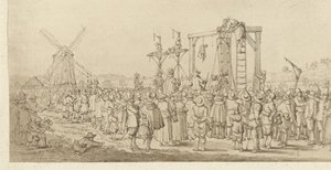 Ledenbergova rakev zavěšená na šibenici, 1619 od Anonymous