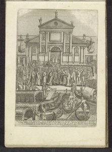 Doge en Serenissima Signoria voor de kerk van San Giorgio Maggiore te Venetië Scènes uit het Venetiaanse leven (název série) Habiti d