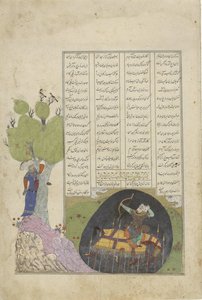 Smrt Rustama a Shaghada, epizoda z Firdausiho Shahnama (dokončena v roce 1010) od Anonymous