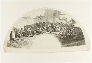 Smrt španělských vlastenců Luise Daoize a Pedra Velarde y Santillán při obraně Madridu proti francouzským jednotkám v Parque de Artilleria 2. května 1808 Dia Dos de Mayo z roku 1808. A Madrid od Anonymous