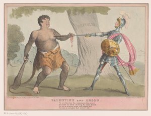 Anglická politická karikatura, 1835 Valentine a Orson (název na objektu) od Anonymous