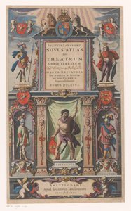 Fasáda s personifikacemi pěti skupin obyvatelstva Titulní list pro: Johannes Janssonius, Novus atlas, Sive theatrum (...) Tomus quartus, 1646 od Anonymous