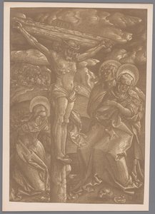 Fotoreprodukce šerosvitového dřevorytu Kristus na kříži od Hanse Baldunga Griena od Anonymous