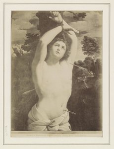 Fotoreprodukce obrazu Guida Reniho, zobrazující mučednickou smrt svatého Šebestiána ROMA - Martirio di San Sebastiano, Guido Reni. Campidoglio (název na objektu) od Anonymous