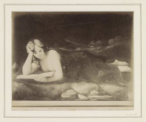 Fotoreprodukce obrazu podle Antonia da Correggia, zobrazující pokání Máří Magdalény ROMA - Maddalena Correggio, Galleria Borghese (název na objektu) od Anonymous