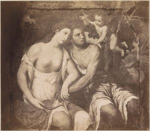 Fotoreprodukce obrazu Venuše a Adonis po Paris Bordone Paříž Bordone. Venuše a Adonis (název na objektu) Kaiserl. Konigl. Galerie ve Vídni (název série na objektu) od Anonymous