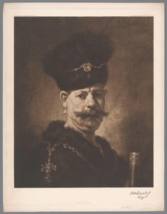Fotoreprodukce obrazu Portrét muže od Rembrandta [?], kol. Ermitáž v Petrohradě Kaiserl. Eremitage, Petrohrad. (název seriálu) od Anonymous