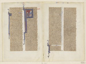 Fragment z bible, kniha králů, kapitola 2: David klečí před Saulem od Anonymous