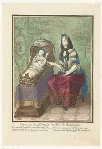Francouzský král v kolébce Berceuse de Monsignor. Le Duc de Bourgogne. (název na objektu) od Anonymous