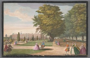 Pohled na palác Hampton Court v Londýně z jižní strany od Anonymous