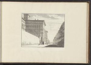 Pohled na Villa Borghese v Římě Le Palais de Vallamena a Gennes (název na objektu) Paláce a památky v Benátkách, Livornu, Neapoli a Římě (název série) od Anonymous