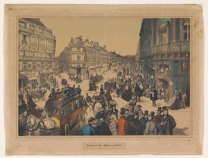 Pohled na Boulevard des Italiens v Paříži Boulevard des Italiens zu Paris (název na objektu) od Anonymous