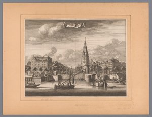 Pohled na Montelbaanstoren v Amsterdamu Montelbaanstoren a Water Keer (název na objektu) od Anonymous