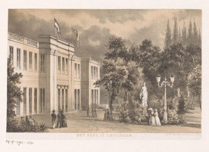 Pohled na Parkzaal v parku Wertheimer Park v Amsterdamu 1852 (název na objektu) od Anonymous