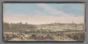 Pohled na Pont Neuf přes řeku Seinu v Paříži, při pohledu na Pont Royal Autre vue private de Paris cena du milieu du Pont Neuf vzhledem k le Pont Royal (titul na předmětu) od Anonymous