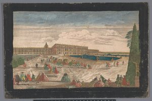 Pohled na zahradu ve Versailles a na palác ve Versailles od Anonymous