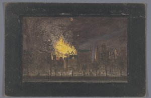 Pohled na požár v Schouwburgu v Amsterdamu 11. května 1772 od Anonymous