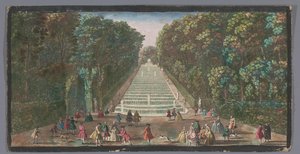 Pohled na kaskády zahrady Château de Marly Vue de la cascade de Marli (název na objektu) od Anonymous