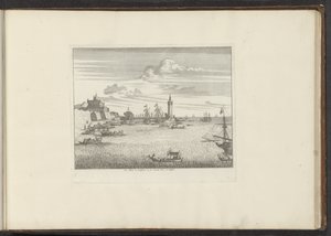 Pohled na přístav s majákem a palácem v Neapoli Le Mole, le Cinosura, et le Castell Novo, à Neapol (název na objektu) Paláce a památky v Benátkách, Livornu, Neapoli a Římě (název série) od Anonymous